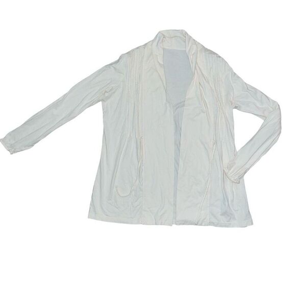 L.L. Bean Sweaters - L.L BEAN Cream Drawstring Long Sleeve Cardigan Size M